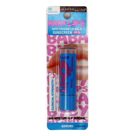 Maybelline Baby Lips Moisturizing Lip Balm Suncreen SPF 20, 05 Quenched 0.15 Oz