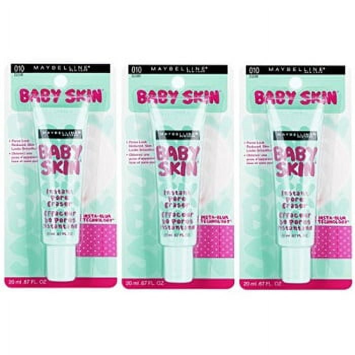 Maybelline Baby Skin Instant Pore Eraser Primer, Clear, 3 COUNT