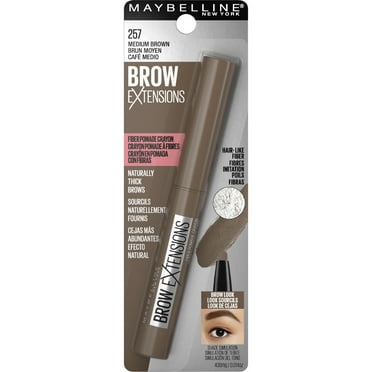 Maybelline Brow Extensions Fiber Pomade Crayon Eyebrow Makeup, Medium Brown, 0.014 oz.