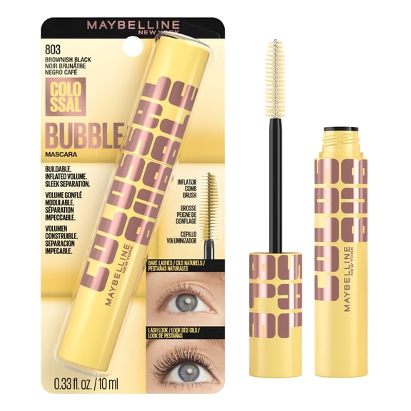 Maybelline Colossal Bubble Washable Mascara Makeup, Brownish Black, 0.33 fl oz