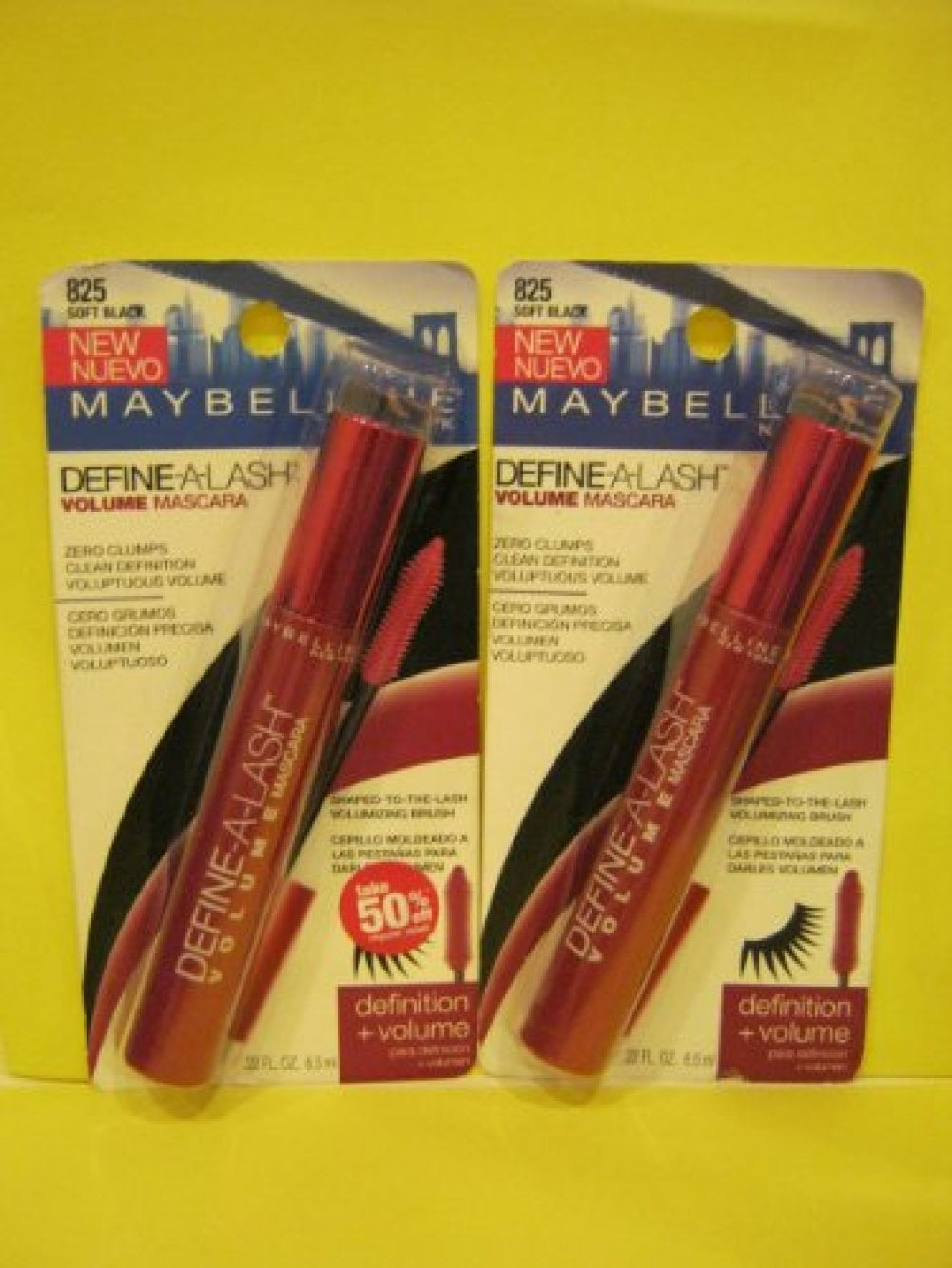 Maybelline Define-A-Lash Volume Mascara #825 Soft Black (2 Per Pack)