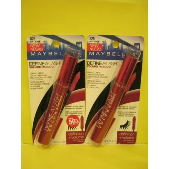 Maybelline Define-A-Lash Volume Mascara #825 Soft Black (2 Per Pack)