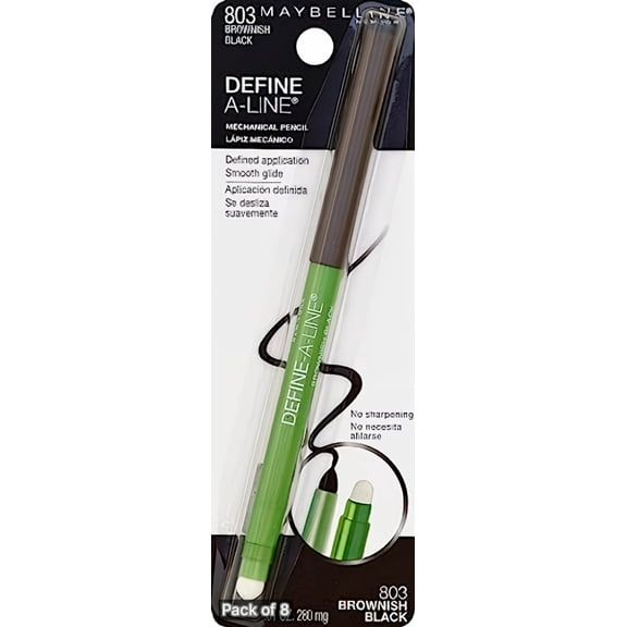 Maybelline Define-A-Line Eyeliner, 805-Brownish Black, 0.01 oz (Pack of 8)