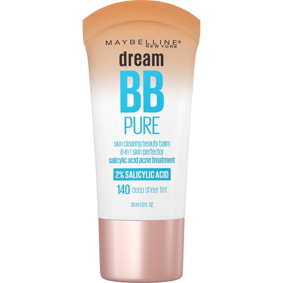 Maybelline Dream Pure BB Cream Skin Perfector 8-in-1 for Deep Skin Tone, 1 fl oz