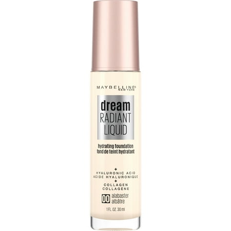 Maybelline Dream Radiant Liquid Foundation Makeup, 00 Alabaster, 1 fl oz