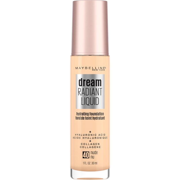Maybelline Dream Radiant Liquid Foundation Makeup, 40 Nude, 1 fl oz