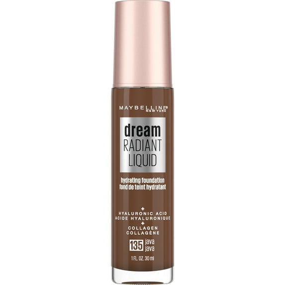 Maybelline Dream Radiant Liquid Medium Coverage Hydrating Foundation, Java, 1 fl. oz.