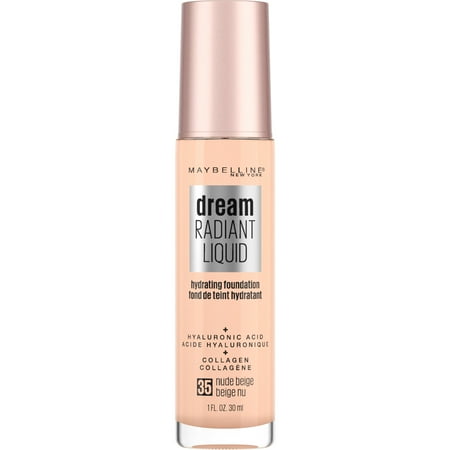 Maybelline Dream Radiant Liquid Medium Coverage Hydrating Foundation, Nude Beige, 1 fl oz