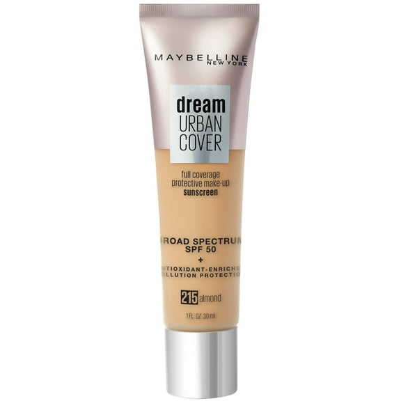 Maybelline Dream Urban Cover Full Coverage Foundation, SPF 50, Almond, 1 fl. oz.