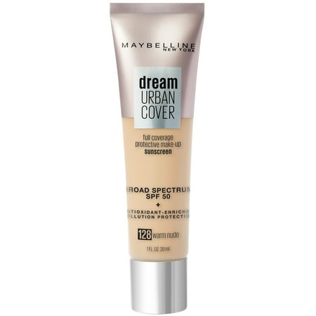 Maybelline Dream Urban Cover Liquid Foundation Makeup, SPF 50, Warm Nude, 1 fl oz