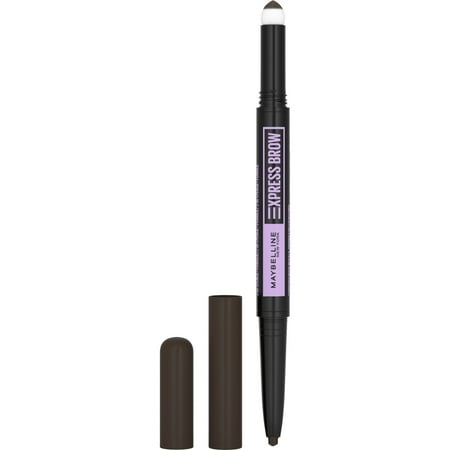 Maybelline Express Brow 2-in-1 Pencil and Powder, Eyebrow Makeup, Black Brown, 0.02 fl. oz.