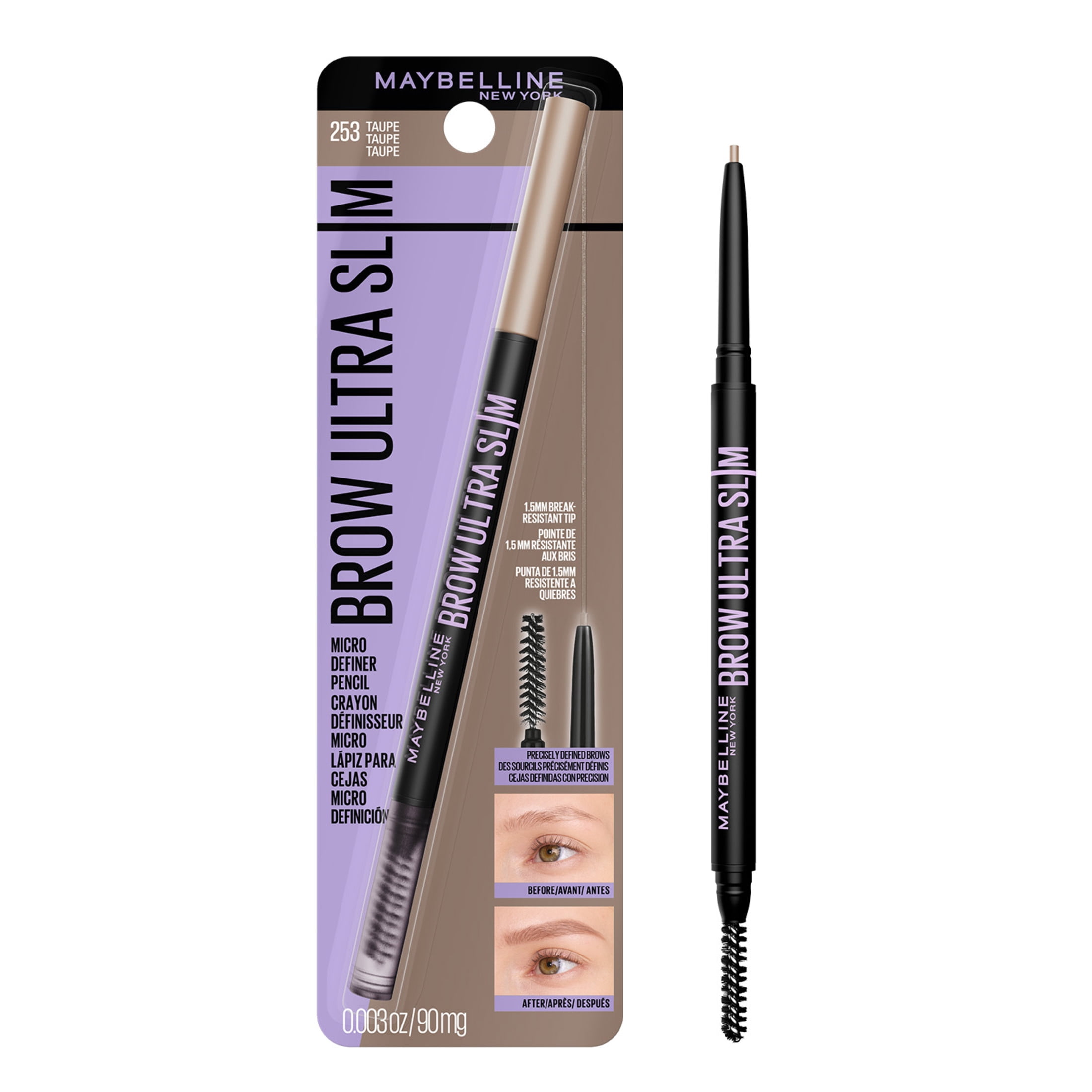 Maybelline Express Brow Ultra Slim Eyebrow Pencil with Precision Tip, Taupe, 0.003 fl oz