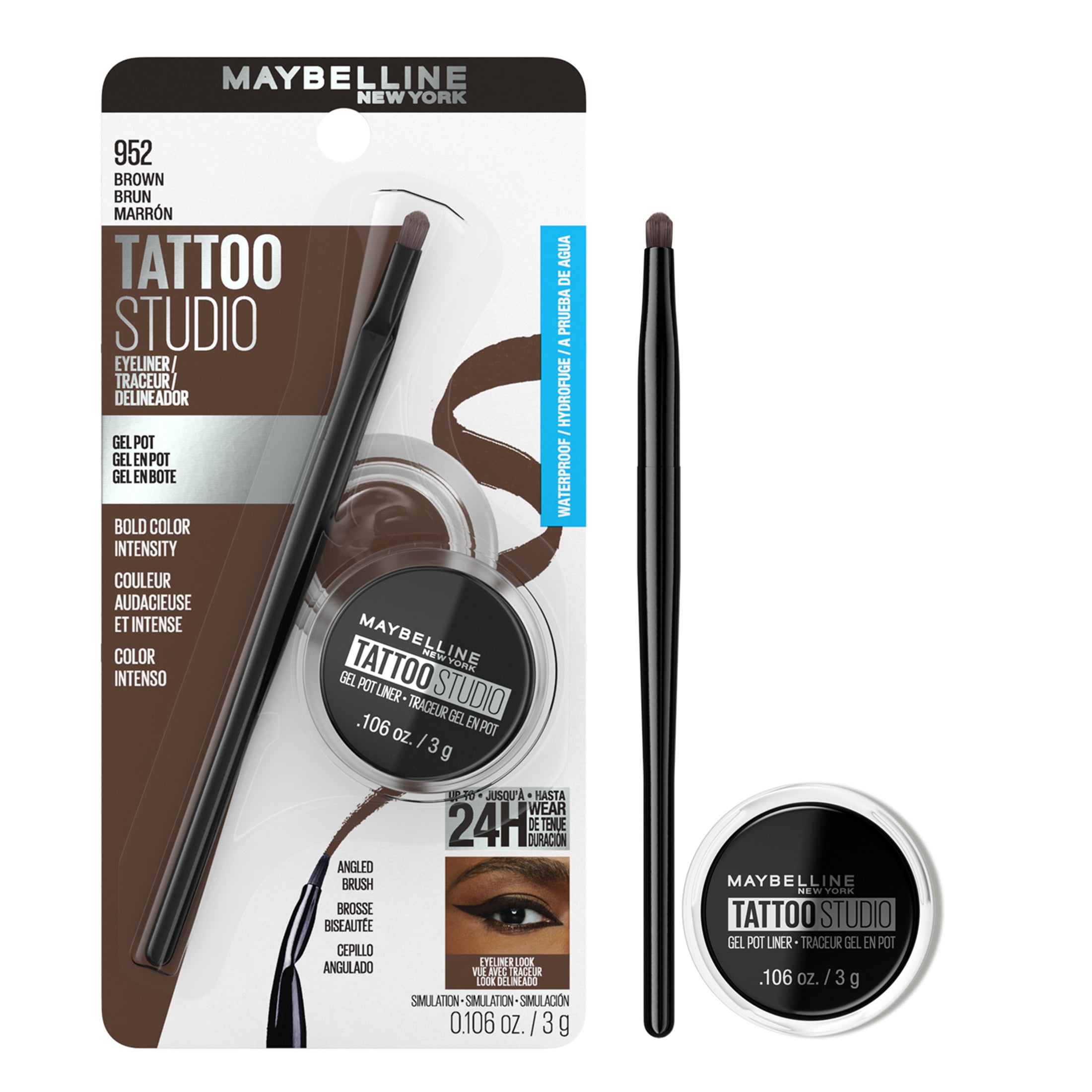 Maybelline, Eyestudio Lasting Drama Gel Liner, 0.11 oz, Blackest