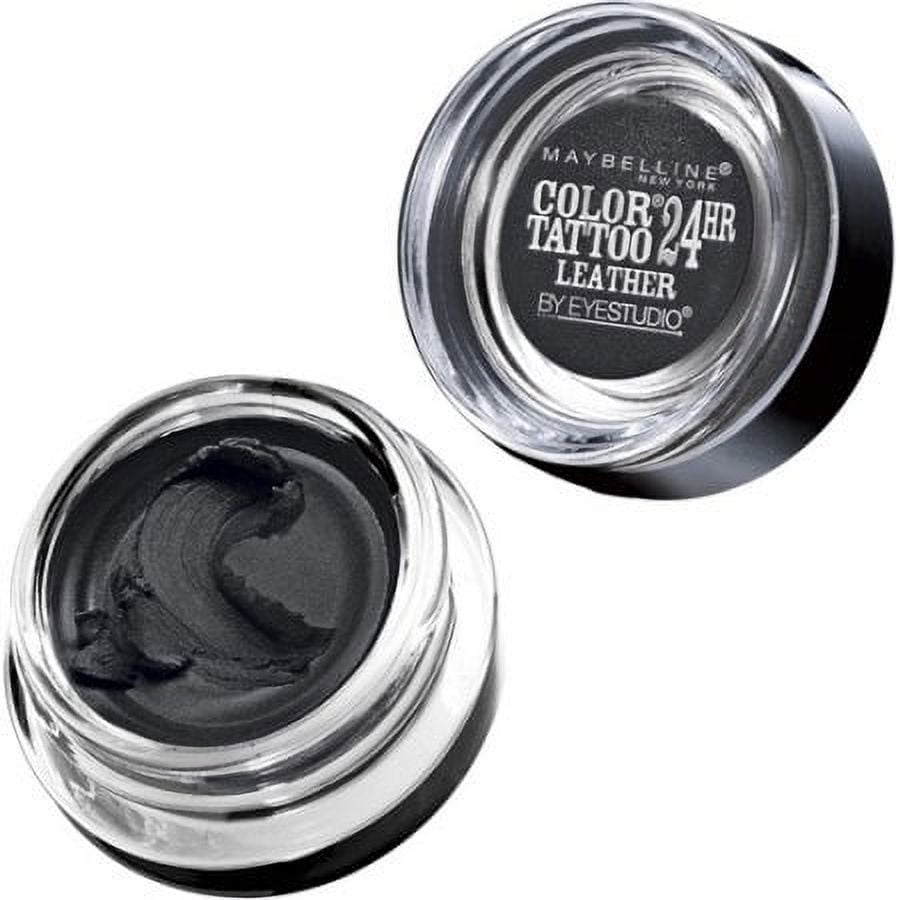 Maybelline Eyestudio ColorTattoo Leather 24HR Cream Eyeshadow, Dramatic  Black, 0.14 Oz