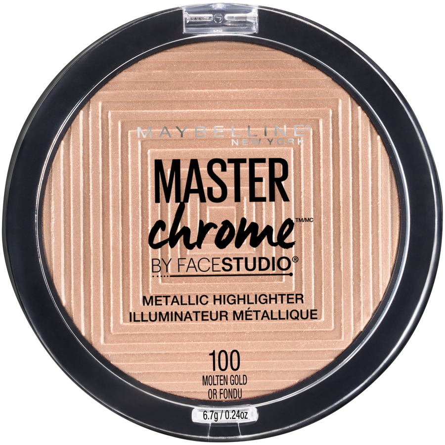 Maybelline Facestudio Master Chrome Metallic Highlighter Makeup, Molten Gold, 0.24 oz - image 1 of 15