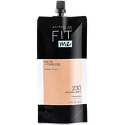 Maybelline Fit Me Matte + Poreless Liquid Foundation, Face Makeup, Mess-Free No Waste Pouch Format, Normal to Oily Skin Types, Natural Buff, 1.3 Fl Oz