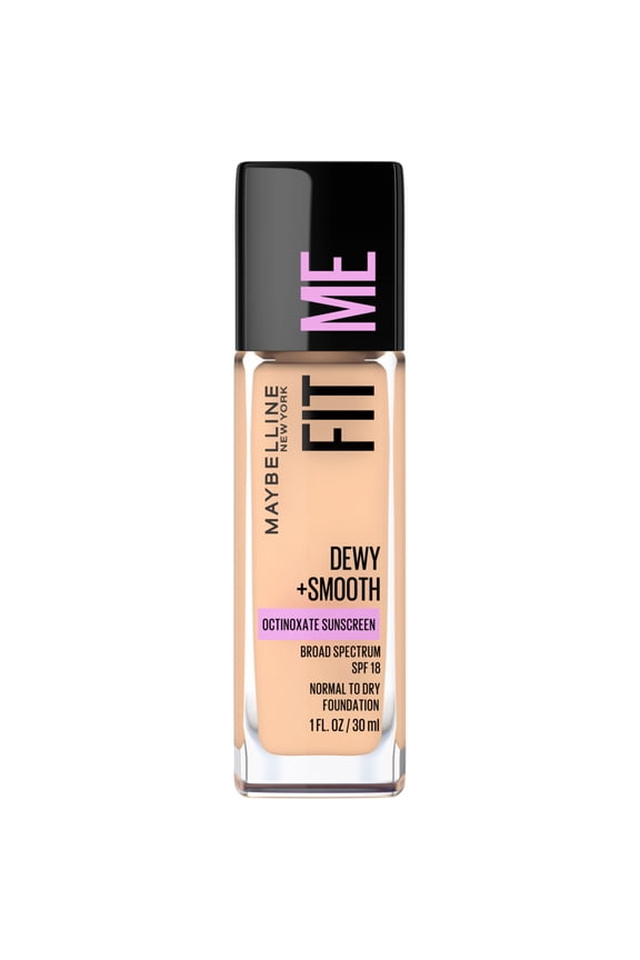Fit Me Dewy + Smooth Liquid Foundation Makeup with SPF 18, Classic Ivory, 1 fl. oz.