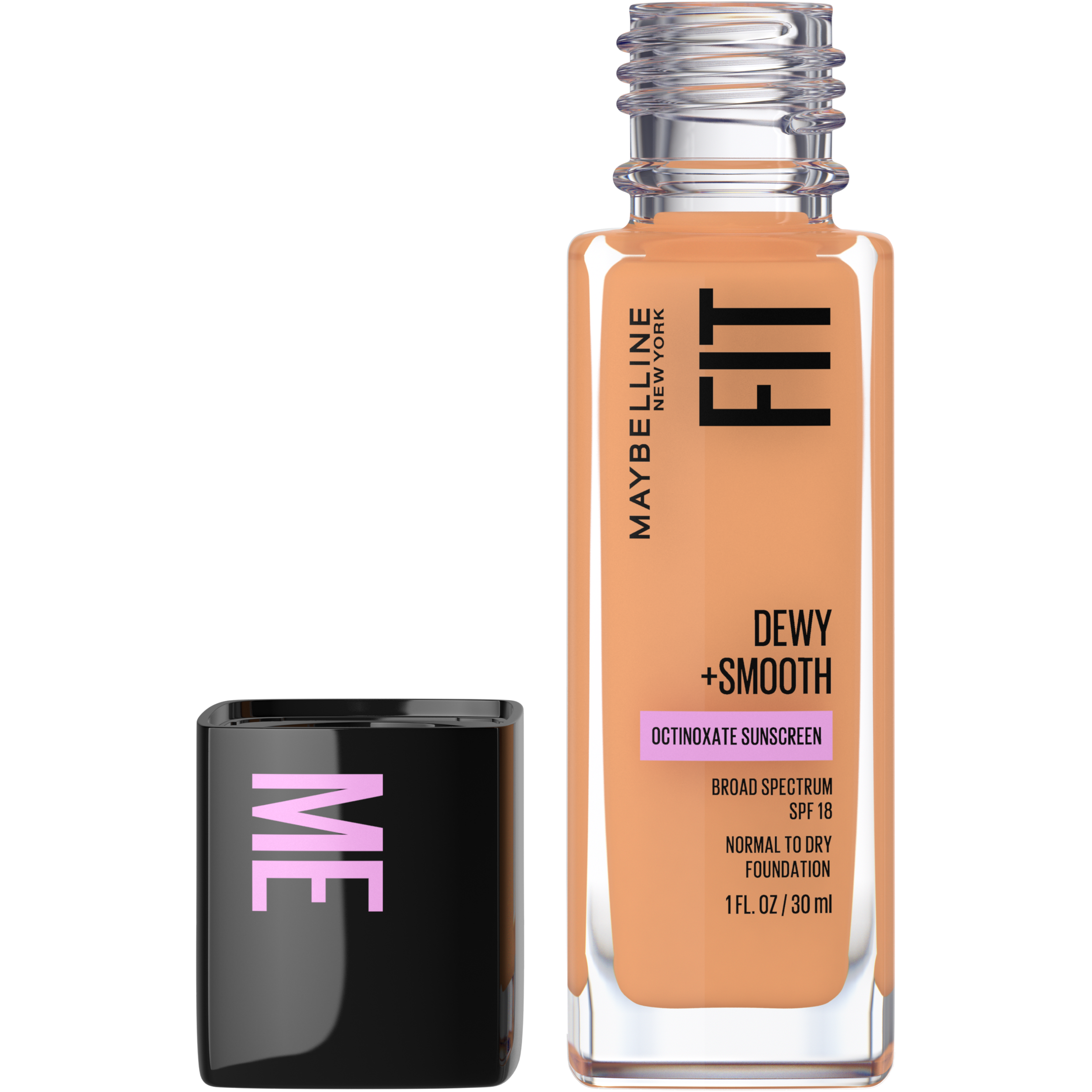 Maybelline Fit Me Dewy and Smooth Liquid Foundation, SPF 18, 322 Warm Honey, 1 fl oz - image 1 of 9