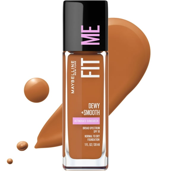 Maybelline Fit Me Dewy and Smooth Liquid Foundation, SPF 18, 360 Mocha, 1 fl oz