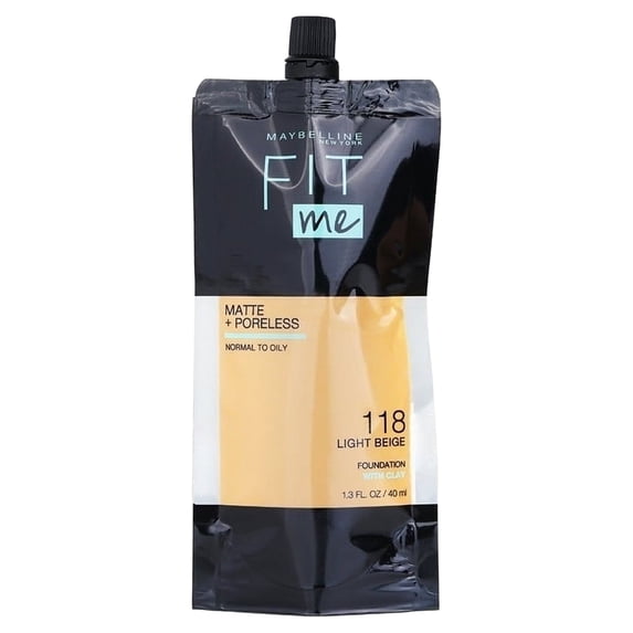 Maybelline Fit Me Matte + Poreless Liquid Foundation 118 Light Beige 40ml