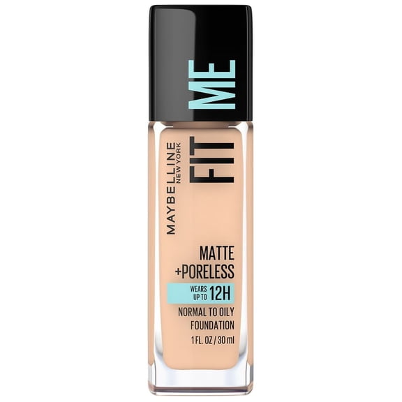 Maybelline Fit Me Matte + Poreless Liquid Foundation, 124 Soft Sand 1.0 fl oz Pack of 2