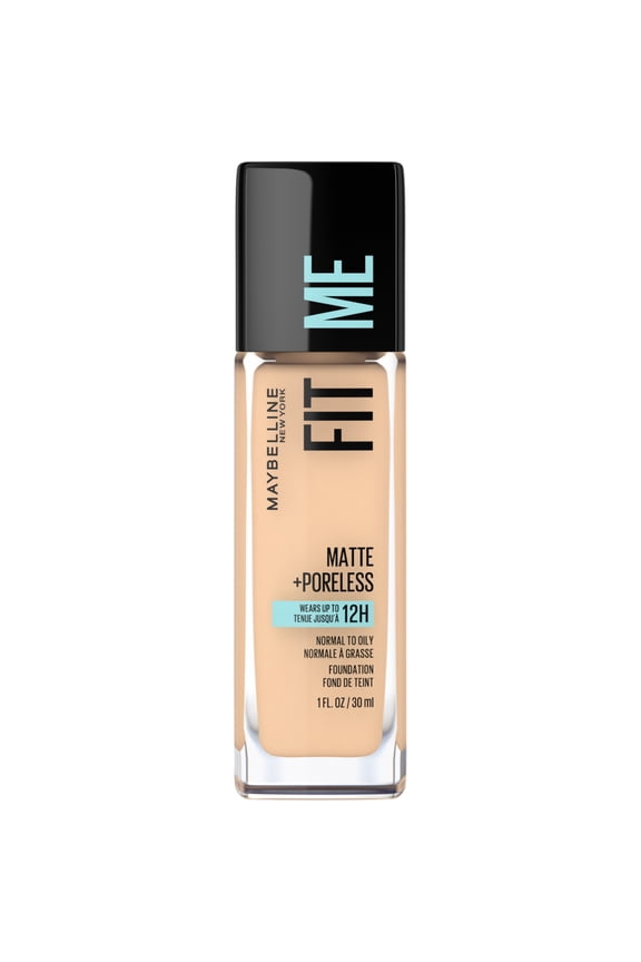 Fit Me Matte + Poreless Liquid Foundation Makeup, 120 Classic Ivory, 1 fl oz