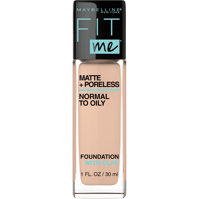 Maybelline Fit Me Matte + Poreless Liquid Foundation Makeup, 122 Creamy Beige, 1 fl oz