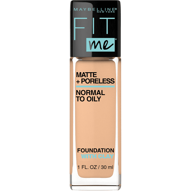 Maybelline Fit Me Matte + Poreless Liquid Foundation Makeup, 125 Nude Beige, 1 fl oz