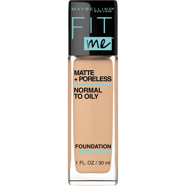 Maybelline Fit Me Matte + Poreless Liquid Foundation Makeup, 128 Warm Nude, 1 fl oz