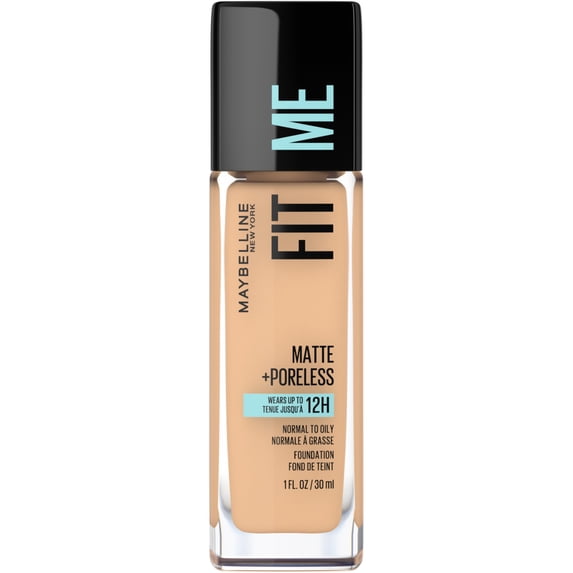 Maybelline Fit Me Matte + Poreless Liquid Foundation Makeup, 220 Natural Beige, 1 fl oz