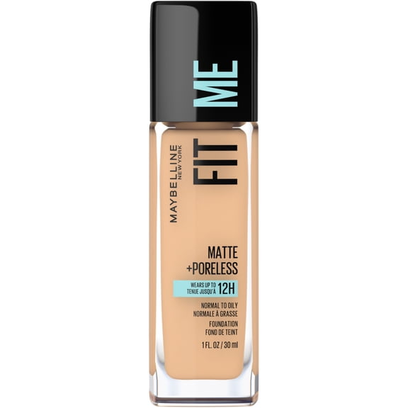 Maybelline Fit Me Matte + Poreless Liquid Foundation Makeup, 220 Natural Beige, 1 fl oz