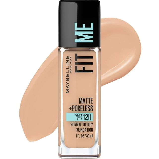 Maybelline Fit Me Matte + Poreless Liquid Foundation Makeup, 235 Pure Beige, 1 fl oz