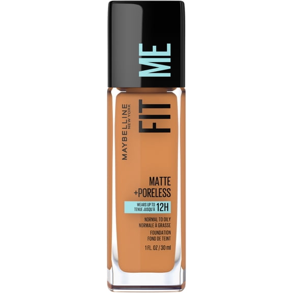 Maybelline Fit Me Matte + Poreless Liquid Foundation Makeup, 334 Warm Sun, 1 fl oz