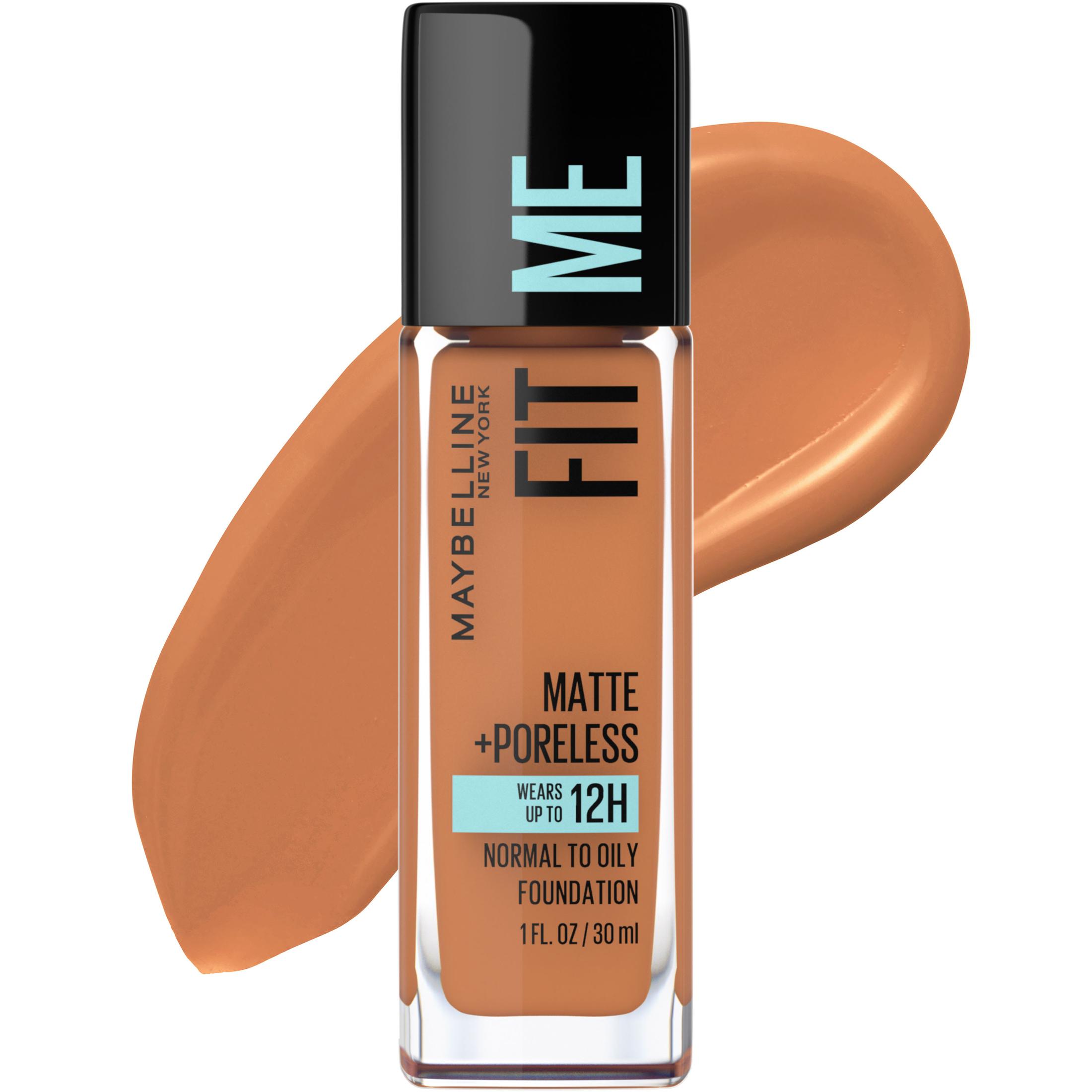 Maybelline Fit Me Matte + Poreless Liquid Foundation Makeup, 338 Spicy Brown, 1 fl oz - image 1 of 9