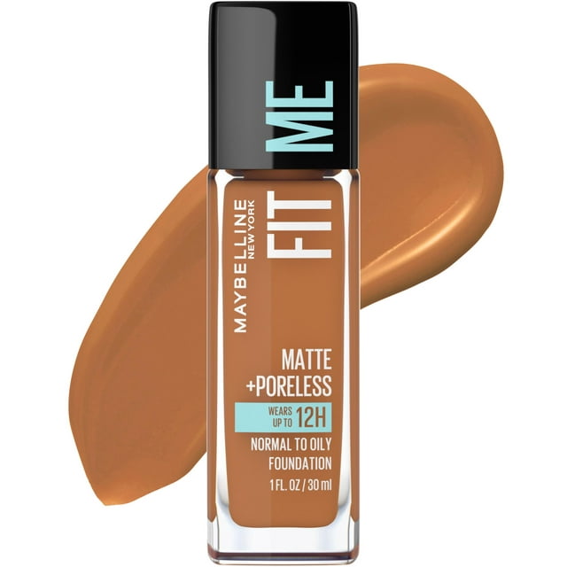 Maybelline Fit Me Matte + Poreless Liquid Foundation Makeup, 356 Warm Coconut, 1 fl oz