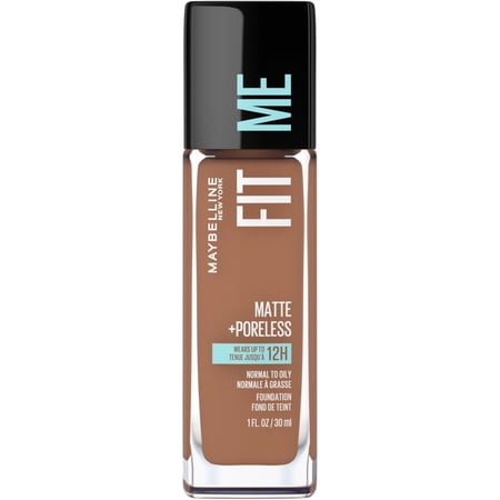 Maybelline Fit Me Matte + Poreless Liquid Foundation Makeup, Latte, 1 fl. oz.