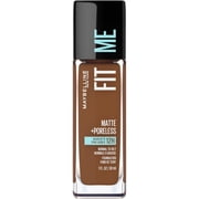 Maybelline Fit Me Matte + Poreless Liquid Foundation Makeup, 370 Deep Bronze, 1 fl oz
