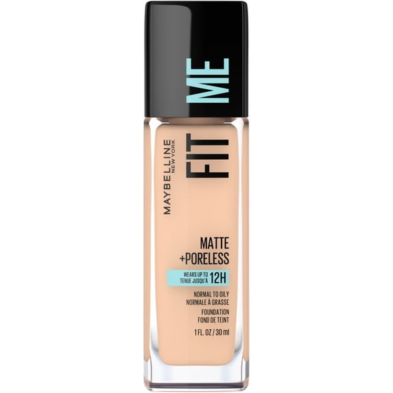 Maybelline Fit Me Matte + Poreless Liquid Foundation Makeup, Soft Sand, 1 oz