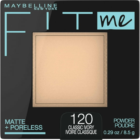 Maybelline Fit Me Matte Poreless Pressed Face Powder Makeup, Classic Ivory, 0.29 oz