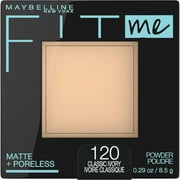 Maybelline Fit Me Matte Poreless Pressed Face Powder Makeup, Classic Ivory, 0.29 oz