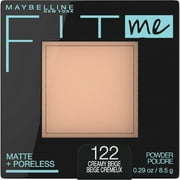 Maybelline Fit Me Matte Poreless Pressed Face Powder Makeup, Creamy Beige, 0.29 oz
