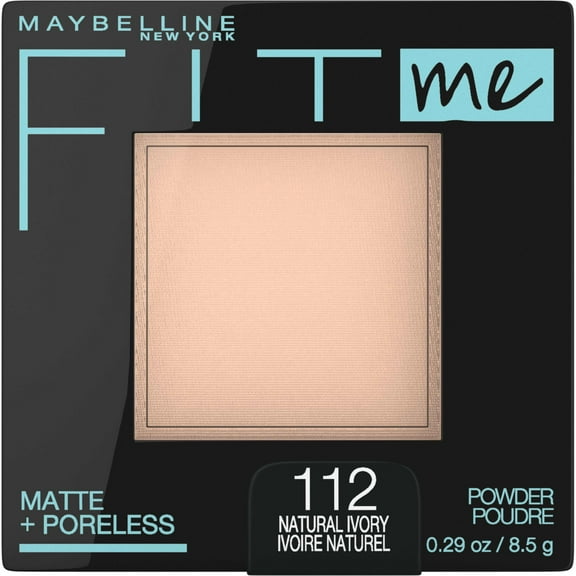 Maybelline Fit Me Matte Poreless Pressed Face Powder Makeup, Natural Ivory, 0.29 oz
