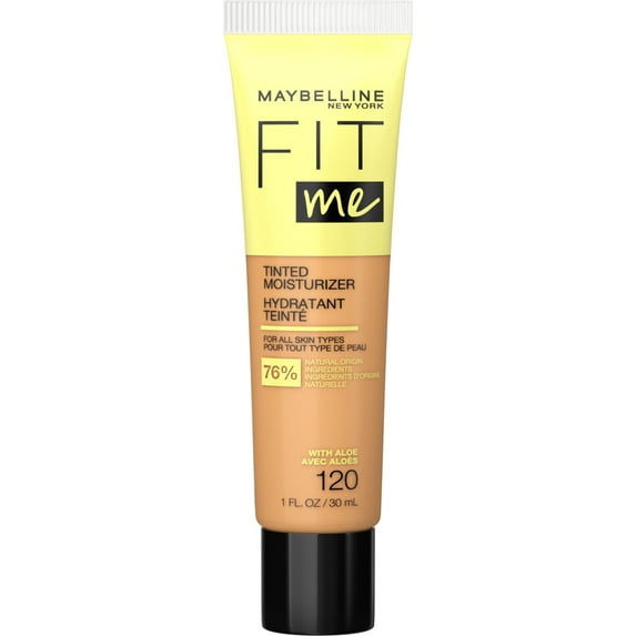Maybelline Fit Me Tinted Moisturizer, Natural Coverage, Face Makeup, 120, 1 fl. oz.