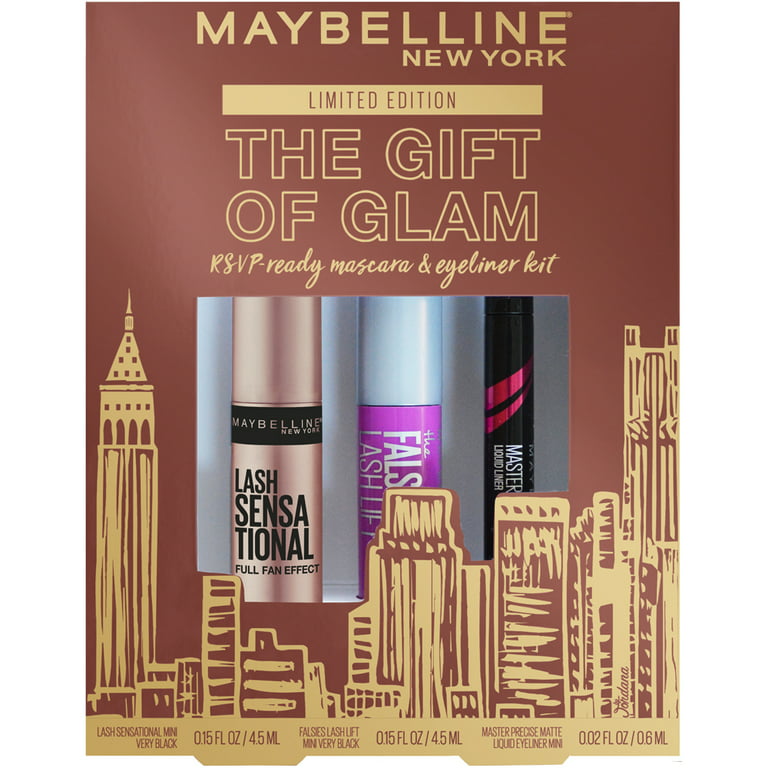 Set, 3 Mini Black, Mascara Glam Eyeliner Gift and of Maybelline Count Makeup Very