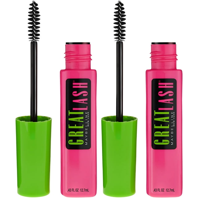 Maybelline Great Lash Washable Mascara, Very Black, 2 Count