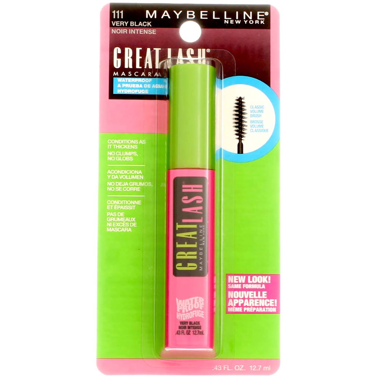 Maybelline Great Lash Waterproof Mascara, Very Black 0.43 fl oz