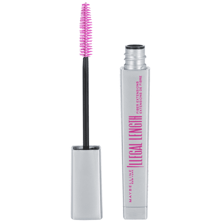 Maybelline Illegal Length Fiber Extensions Washable Mascara, Blackest Black