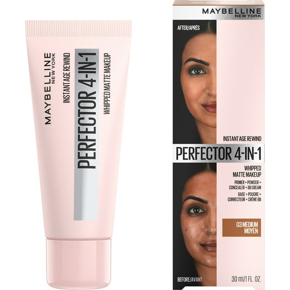Maybelline Instant Age Rewind 4-In-1 Matte Foundation Makeup, Medium, 1 fl oz