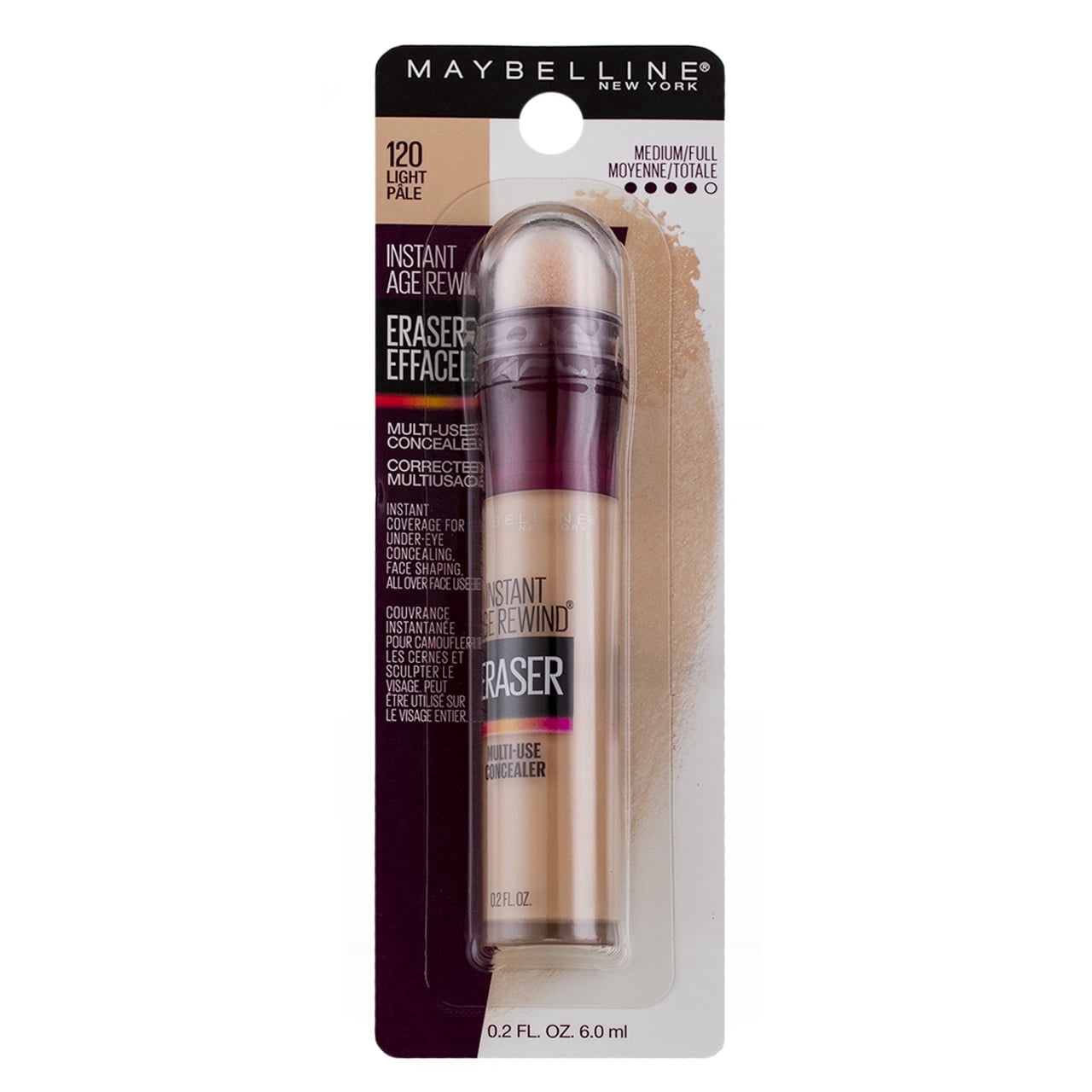 Maybelline Instant Age Rewind Eraser Dark Circle Treatment Concealer - 120 Light (2-Pack)