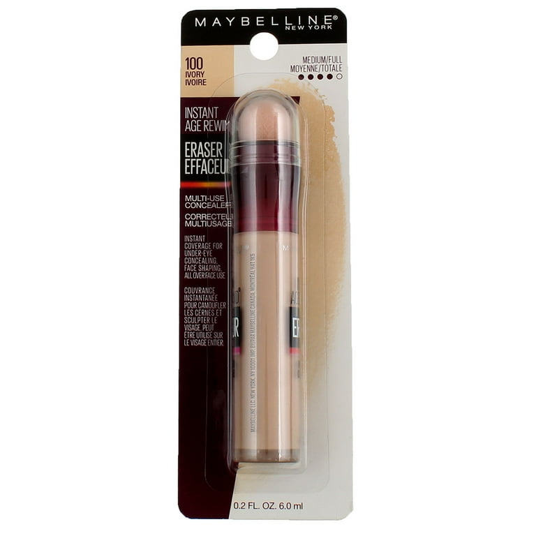 Maybelline Instant Age Rewind Eraser Dark Circles Treatment Multi-Use  Concealer, Ivory, 0.2 oz (Pack of 6)
